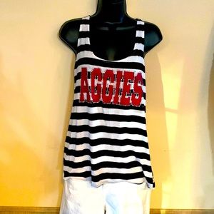 Official A&M Aggies Women’s Fancy Tank Top with opening in the back.
